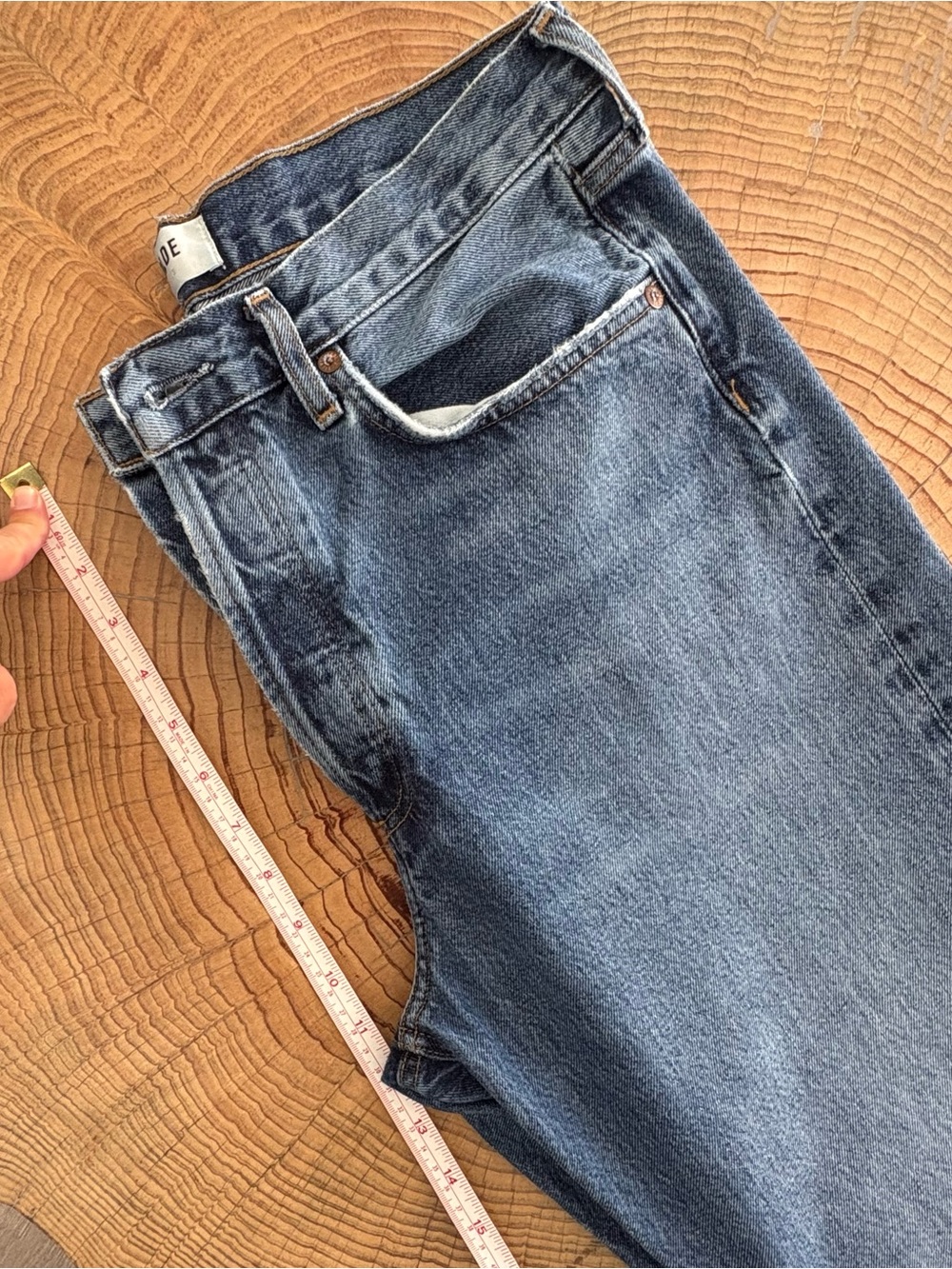 Agolde Fran Button-Fly Medium Wash Blue Jeans Size 28 - Picture 10 of 15